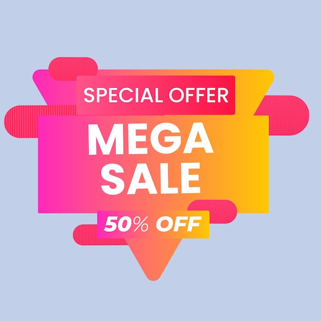 Banner de venta caliente Oferta especial por tiempo limitado Gran venta con descuento de hasta 50 dólares Ilustración vectorial