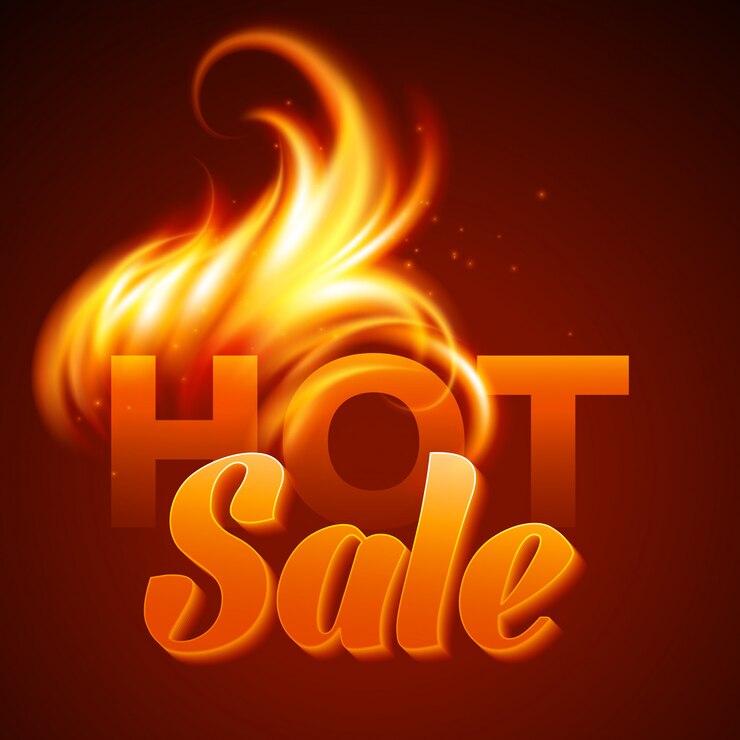Vector banner de venta caliente realista de fuego