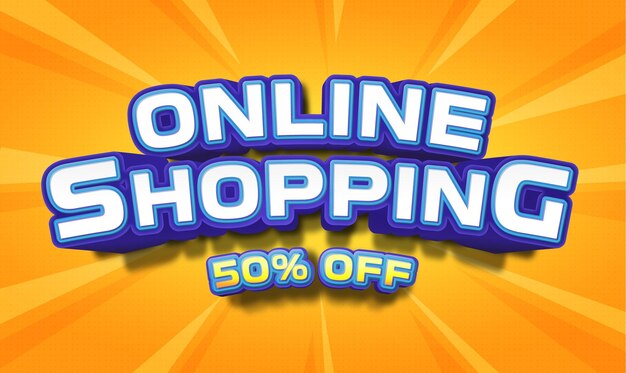 banner de venta de compras en línea