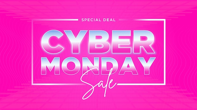 Banner de venta de Cyber Monday elegante y moderno en descarga gratuita de vectores