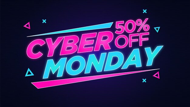 Banner de venta de Cyber Monday elegante y moderno en descarga gratuita de vectores