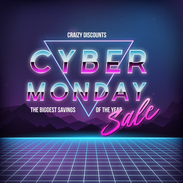 Vector banner de venta cyber monday.