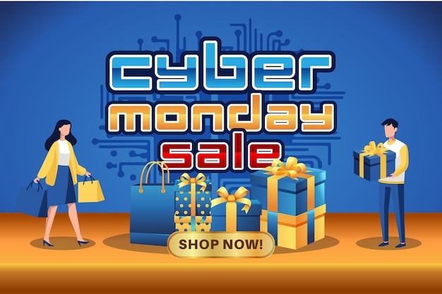 Banner de venta de cyber monday