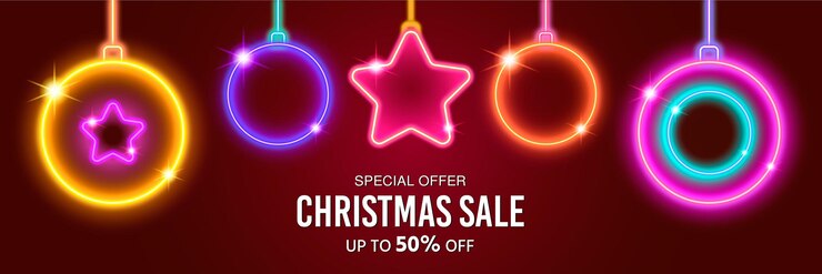 Banner de venta de descuento de feliz Navidad