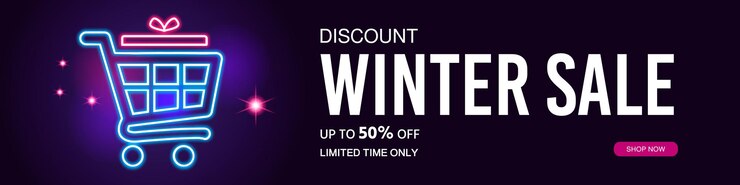 Banner de venta de descuento de invierno