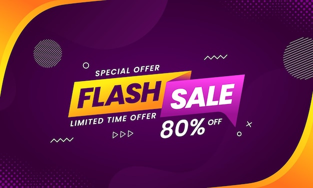 Banner de venta de descuento de venta instantánea