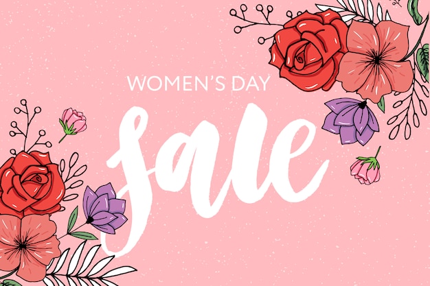 Vector banner de venta del día de la mujer feliz