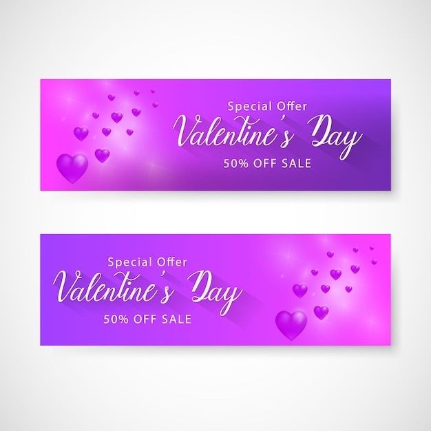 Banner de venta del día de san valentín