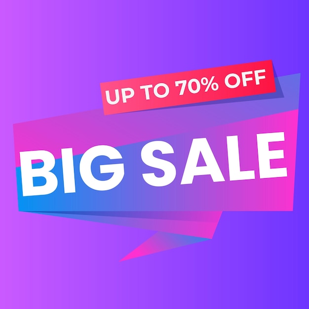 Banner de venta flash Hasta 50 descuento Oferta por tiempo limitado Fondo de gradiente púrpura azul Vector ill