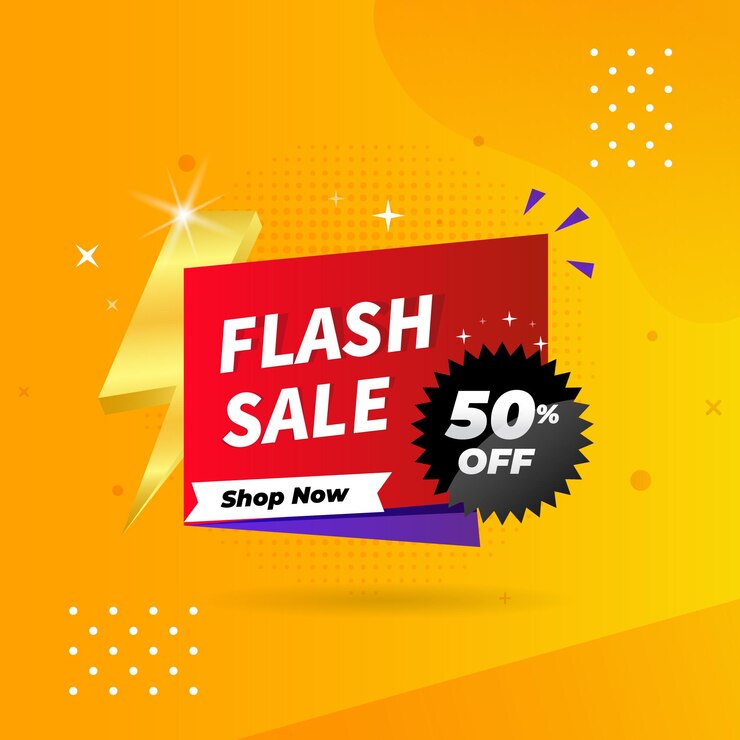 Banner de venta flash moderno con fondo degradado