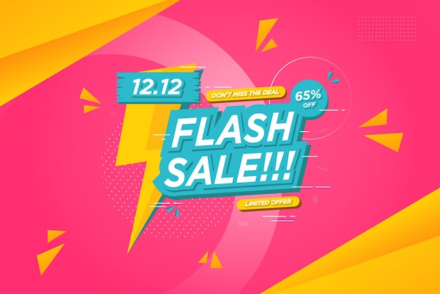 Vector banner de venta flash, oferta especial y plantilla de fondo de venta