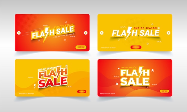 Banner de venta flash para la promoción de fin de temporada