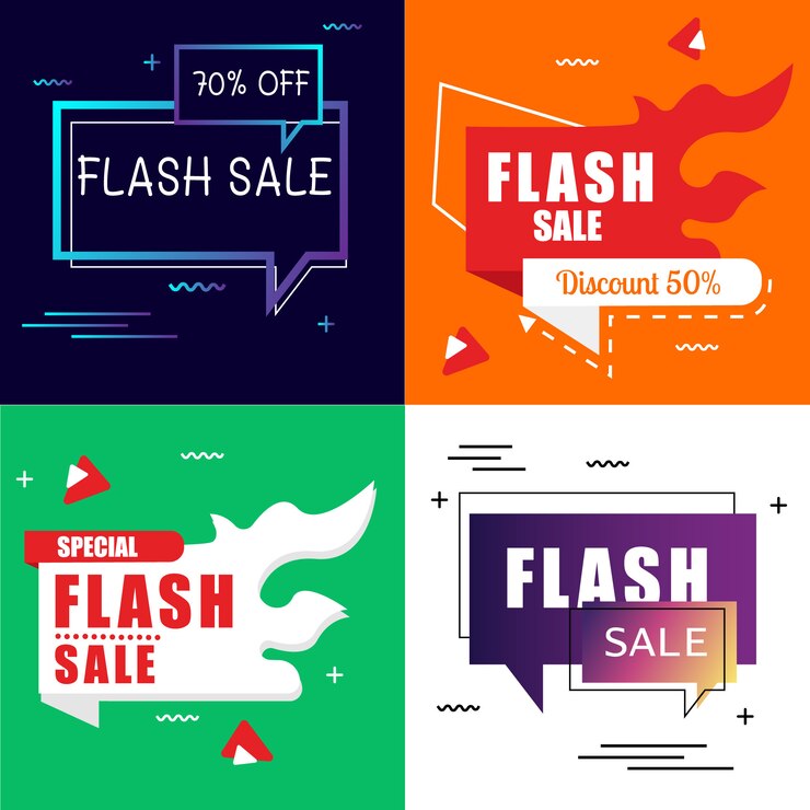 Banner de venta Flash Set Elements Premium Vector Pack