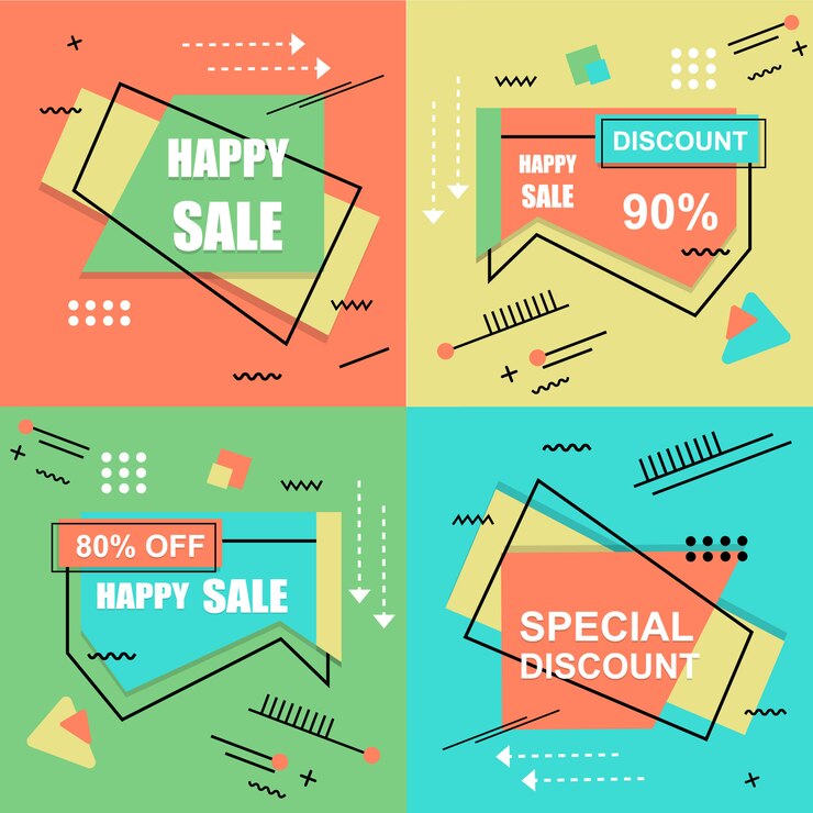 Banner de venta Flash Set Elements Premium Vector Pack