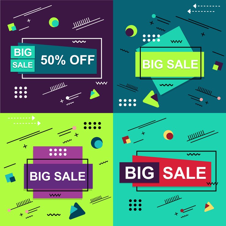 Banner de venta Flash Set Elements Premium Vector Pack