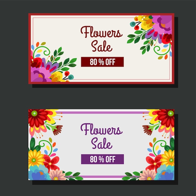 Vector banner de venta de flor linda flor