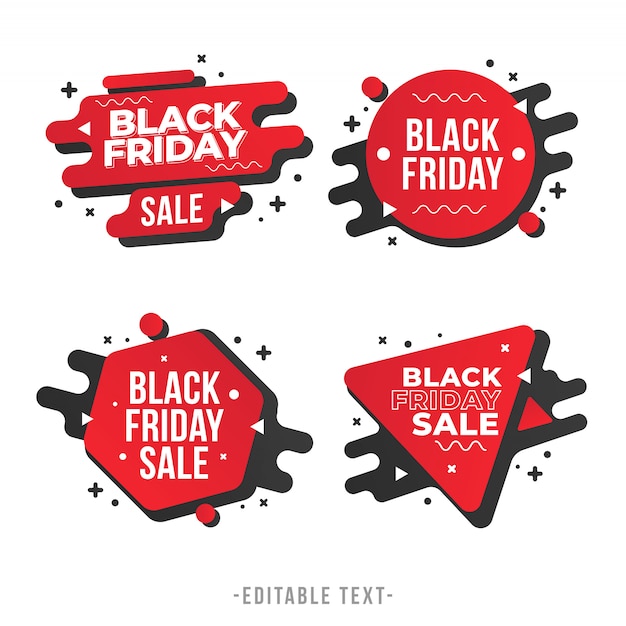 Banner de venta geométrica moderna y colección Black Friday