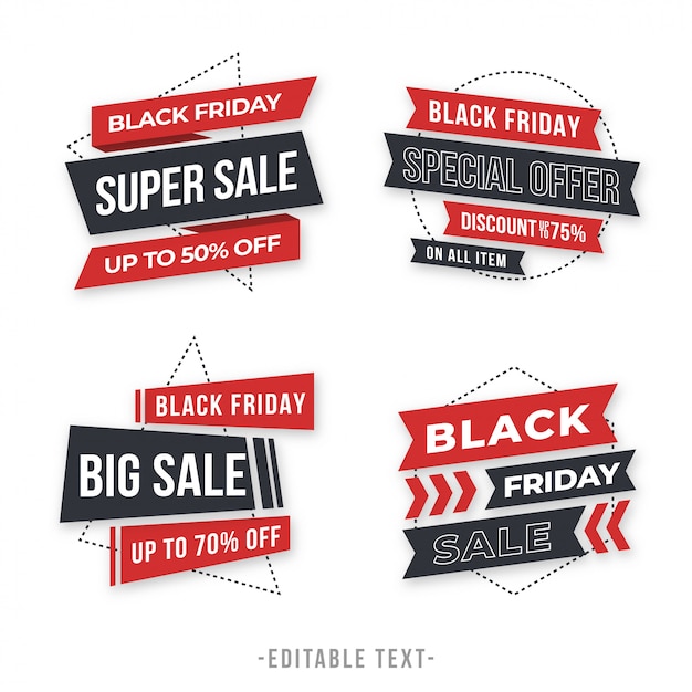 Vector banner de venta geométrica moderna y colección black friday