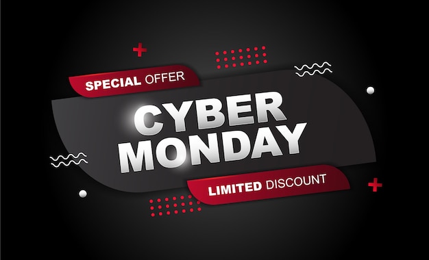 Banner de venta de glitch cyber monday