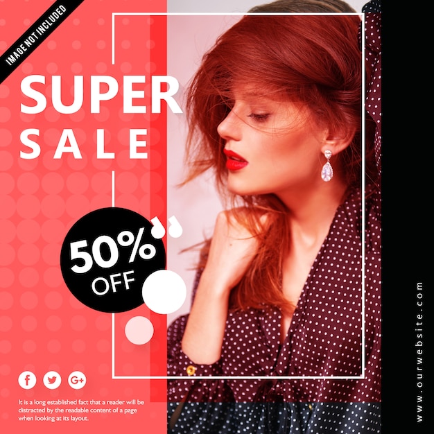 Banner de venta de moda moderna