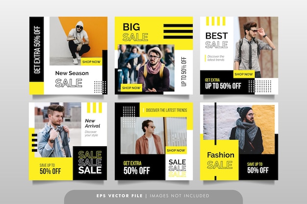 Vector banner de venta de moda o publicación en redes sociales