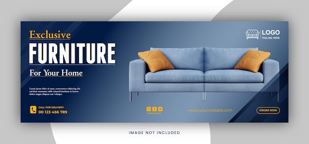 Banner de venta de muebles de lujo o diseño de plantilla de publicación en redes sociales