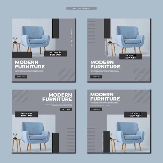 Banner de venta de muebles minimalistas o plantilla de publicación en redes sociales