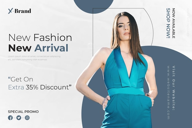 Banner de venta de nueva llegada de moda