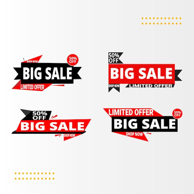 Banner de venta Ofrecimiento especial de venta grande descuento mejor precio set de banner de mega venta