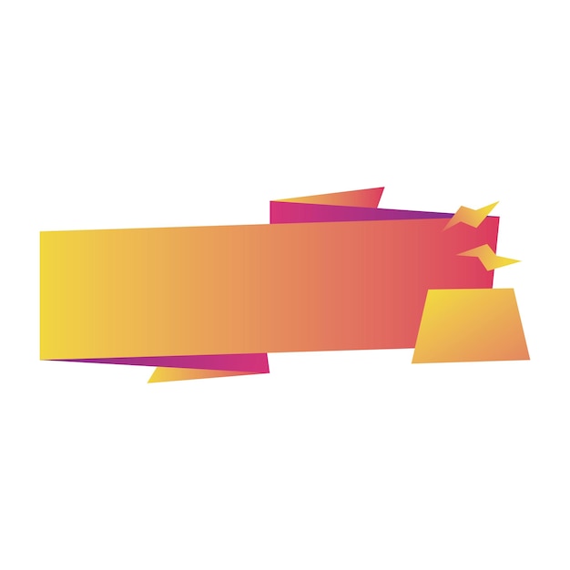 Banner de venta de origami etiqueta insignia de descuento