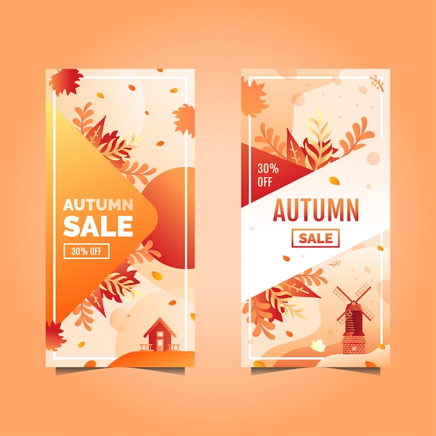 Banner de venta de otoño