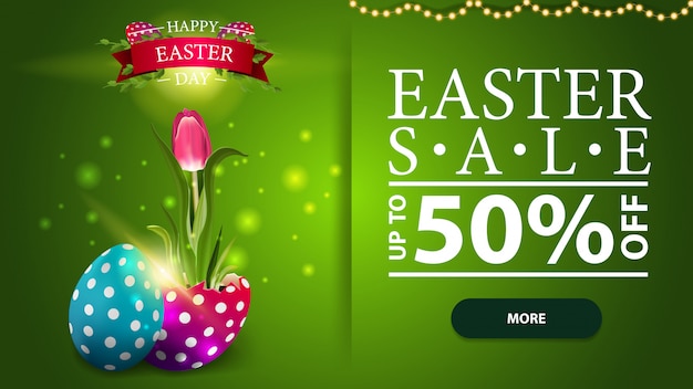 Vector banner de venta de pascua