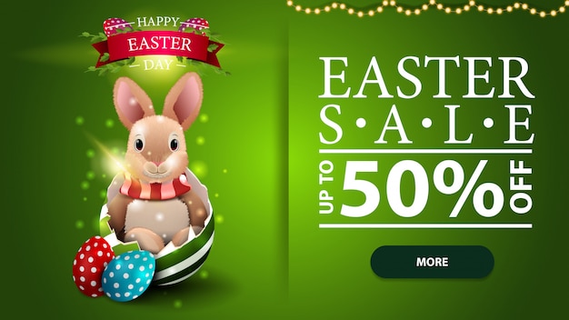 Vector banner de venta de pascua