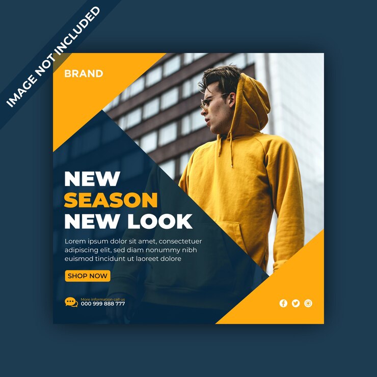 banner de venta de redes sociales y publicación de instagram