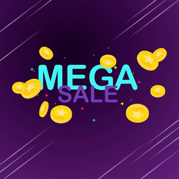 Banner de venta con vector de moneda