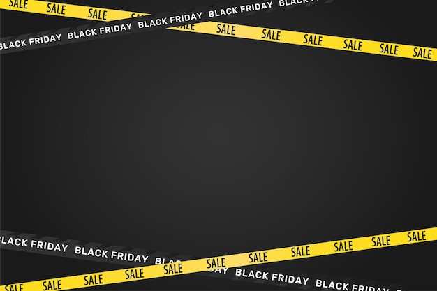 Banner de venta de viernes negro cintas de advertencia