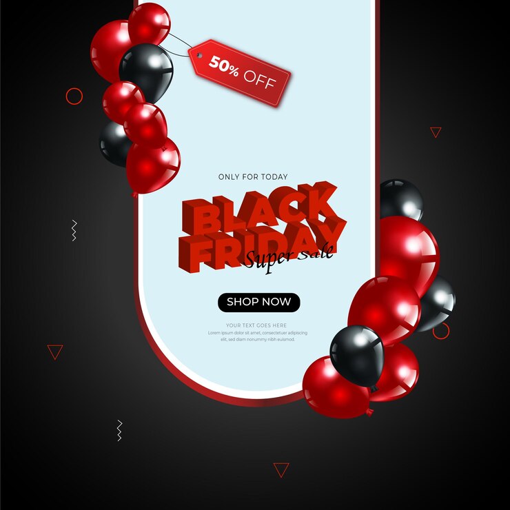 Banner de venta de viernes negro combinado con fondo rojo y oscuro Banner de venta Banner de viernes negro