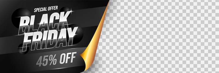 Vector banner de venta de viernes negro con diseño de corte de papel