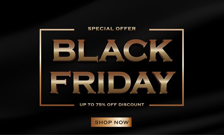 Vector banner de venta de viernes negro con efecto de texto editable y fondo de tela negra ondulada