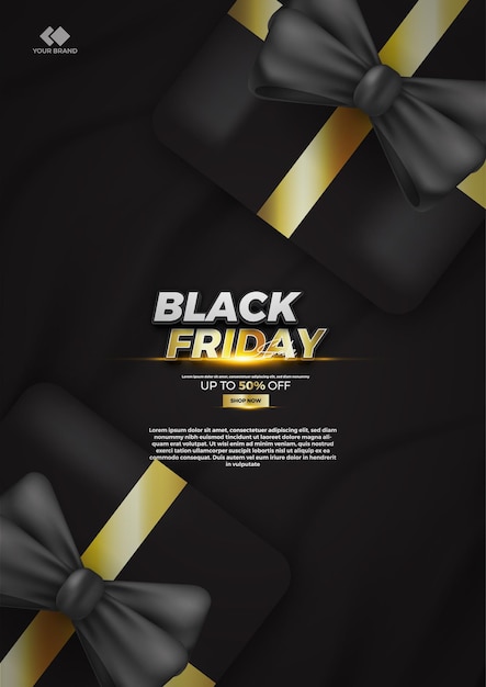 Banner de venta de viernes negro vector premium