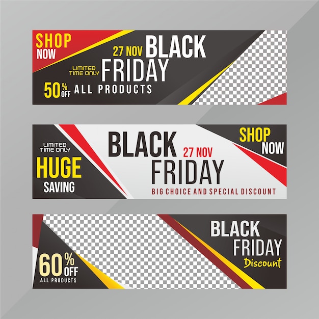 Vector banner de venta de viernes negro.