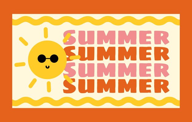 Banner de verano con ilustración de sol