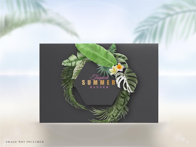 Vector banner de verano tropical floral verde