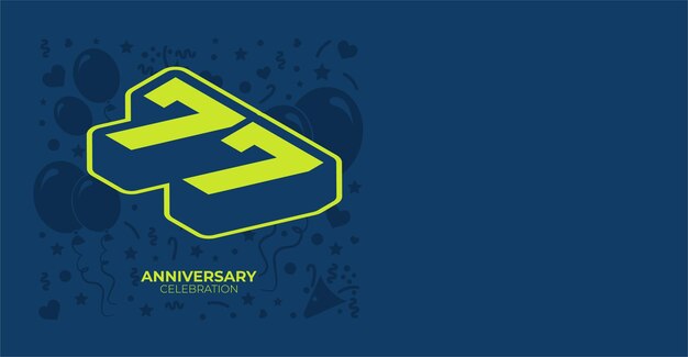 Banner verde retro isométrico de 77 años o cumpleaños con espacio de copia personalizable