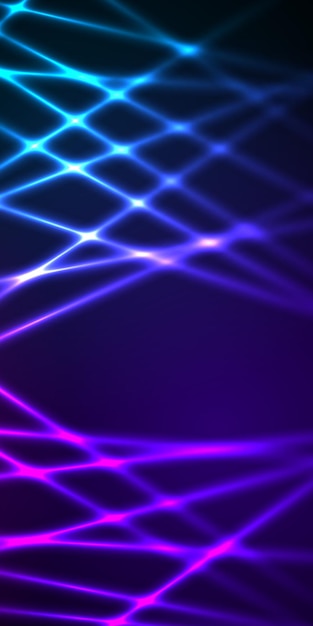 Banner vertical de fondo oscuro con efecto de iluminación láser de línea