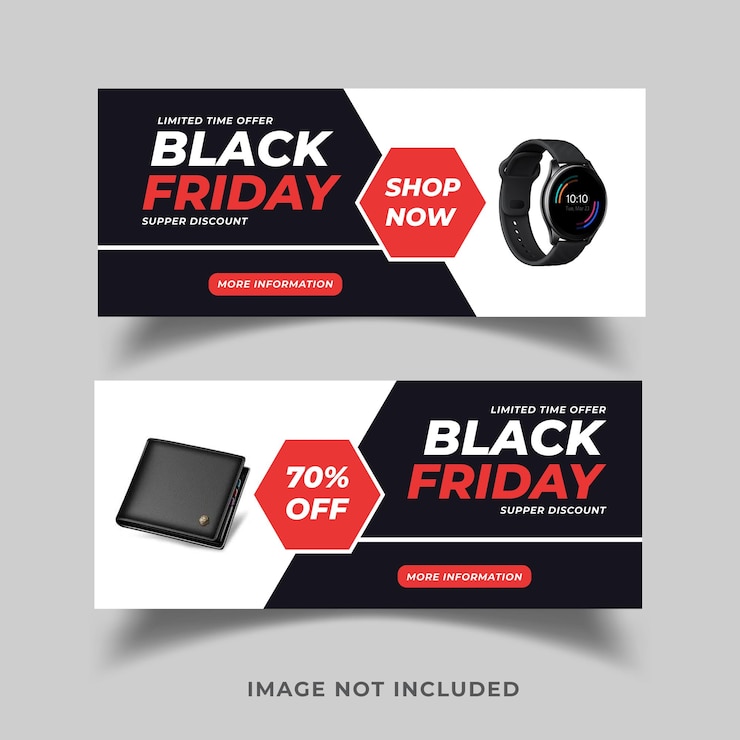 Banner de viernes negro y banner de venta de redes sociales