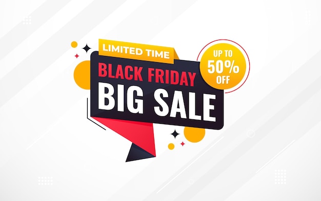Banner de viernes negro Diseño de oferta de descuento especial Vector de diseño de banner de festival de descuento de producto