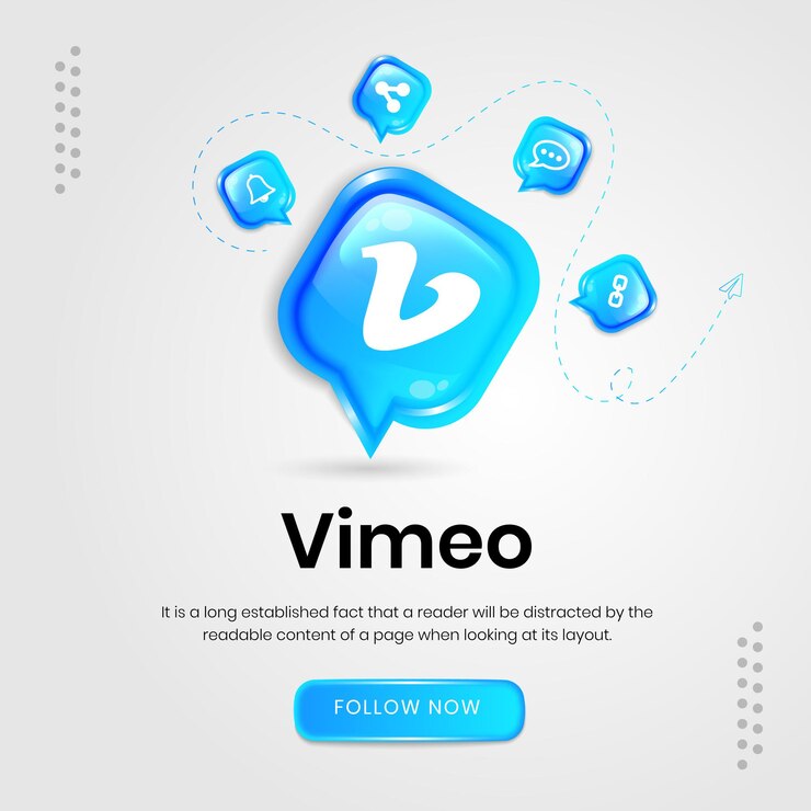 Vector banner de vimeo de iconos de redes sociales