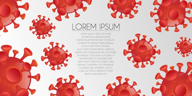 Banner Virus de fondo. Medical Coronavirus Emojis. Plantilla editable de infección por virus.