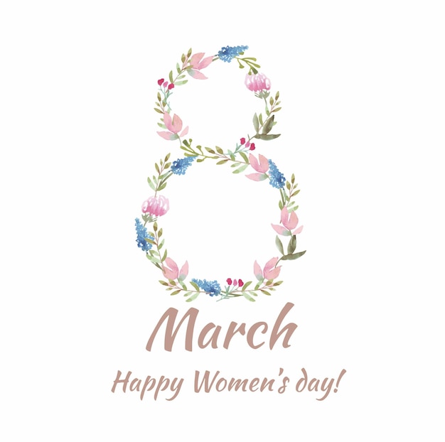 Banner para el volante del Día Internacional de la Mujer para el 8 de marzo con decoración de flores.